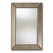 Baxton Studio Neva Modern and Contemporary Antique Gold Finished Rectangular Accent Wall Mirror